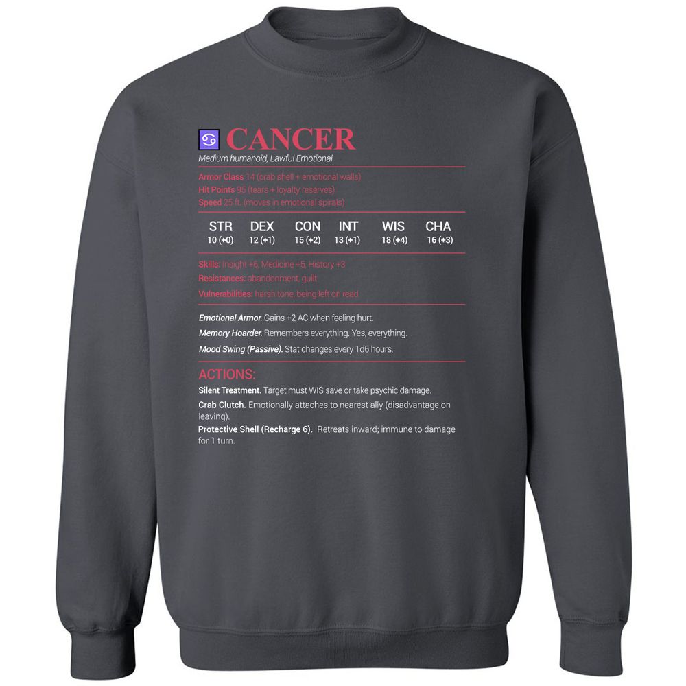 Cancer Stats Classic Unisex Sweatshirt - Charcoal - 7