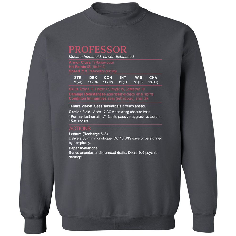 Professor Stats Classic Unisex Sweatshirt - Charcoal - 7