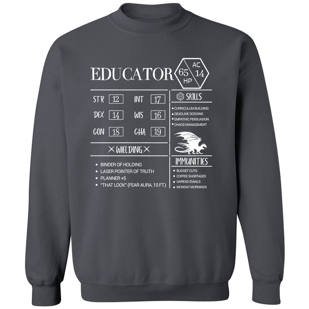 Educator New Classic Unisex Sweatshirt - Charcoal - 7
