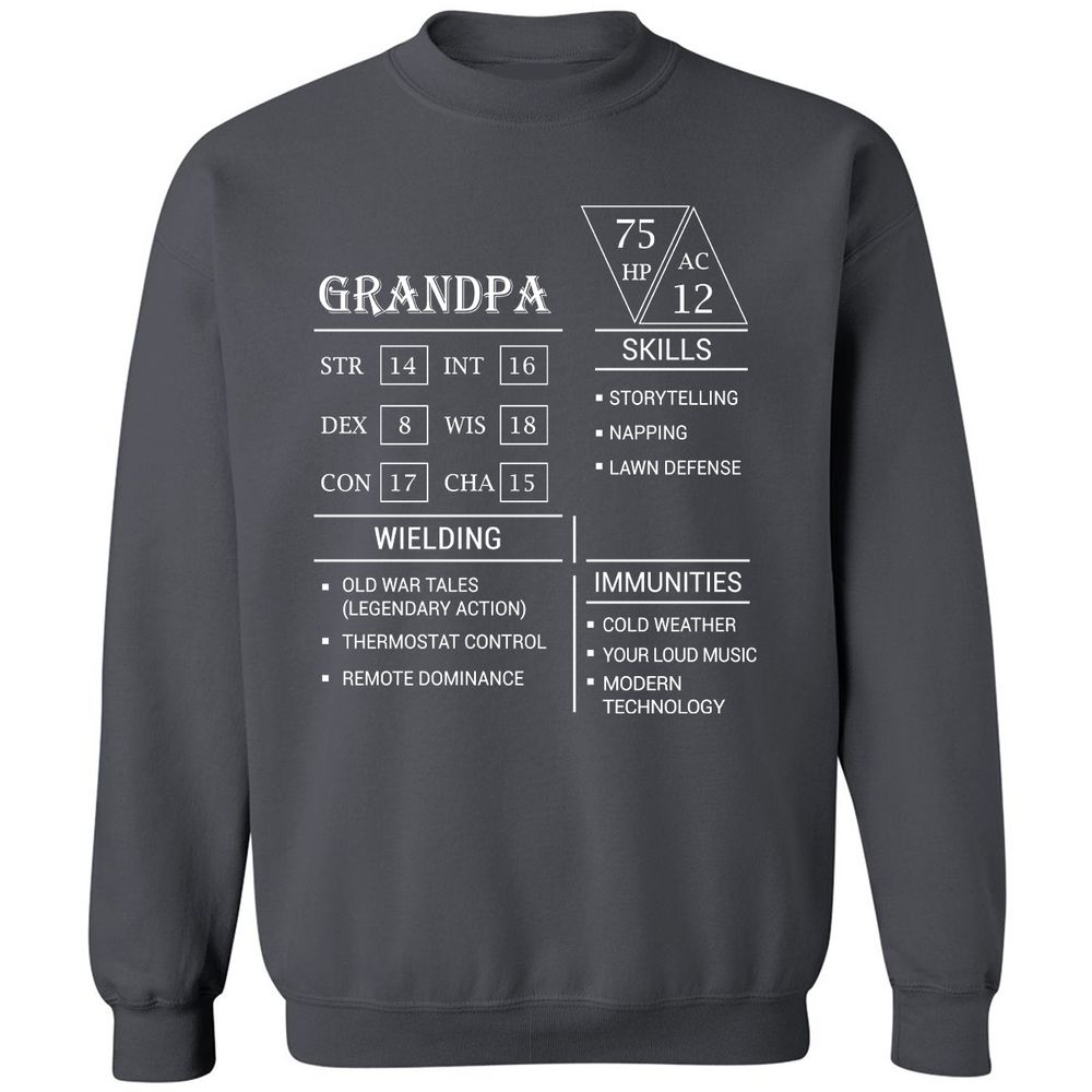 Grandpa Stats Classic Unisex Sweatshirt - Charcoal - 7