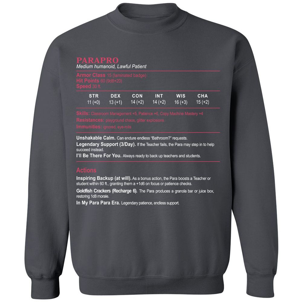 para Classic Unisex Sweatshirt - Charcoal - 7