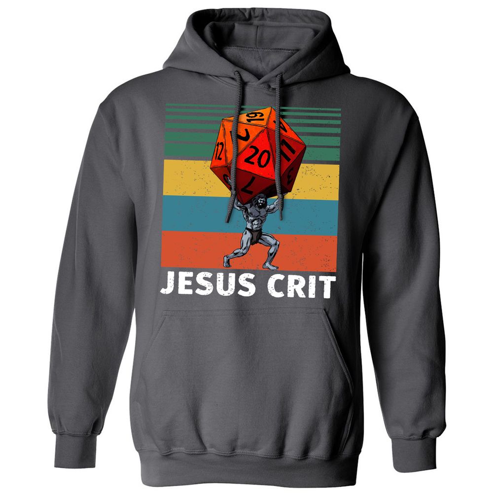 Jesus Crit Classic Unisex Hoodie - Charcoal - 7