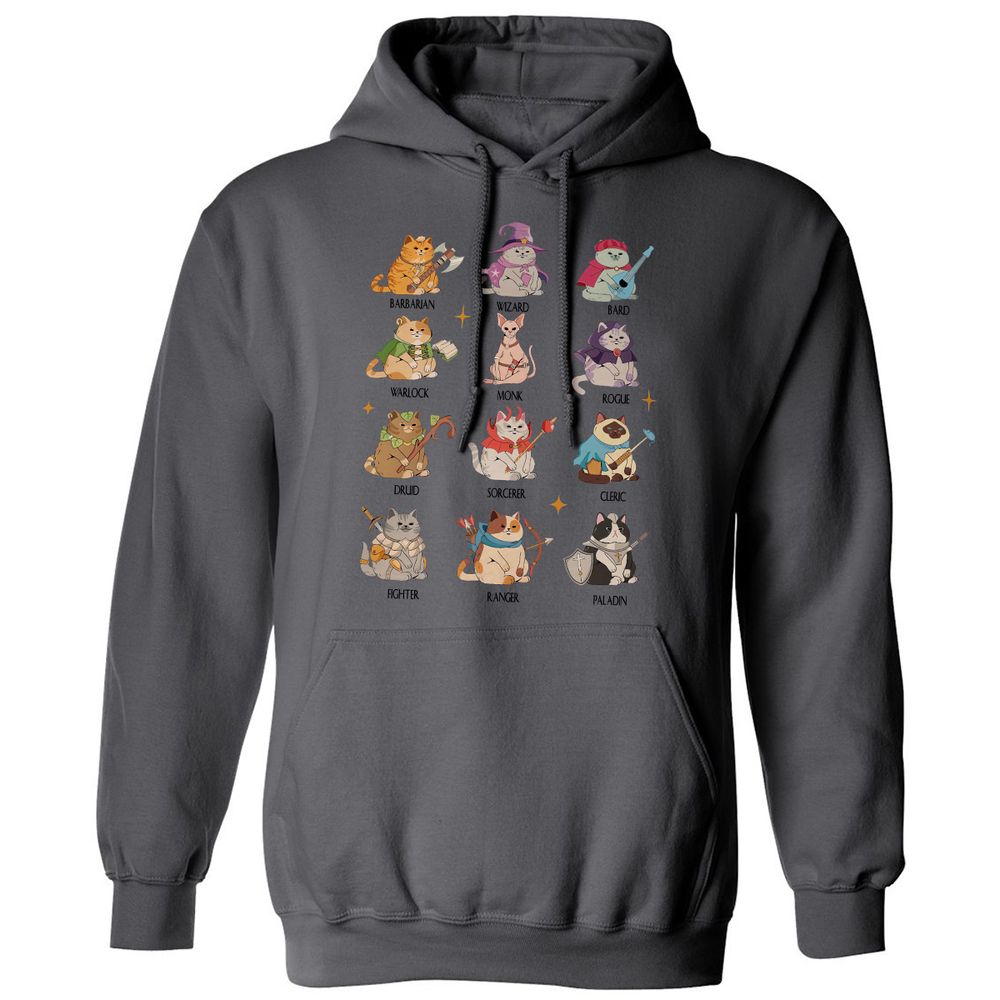 Dungeons And Cats Classic Unisex Hoodie - Charcoal - 7