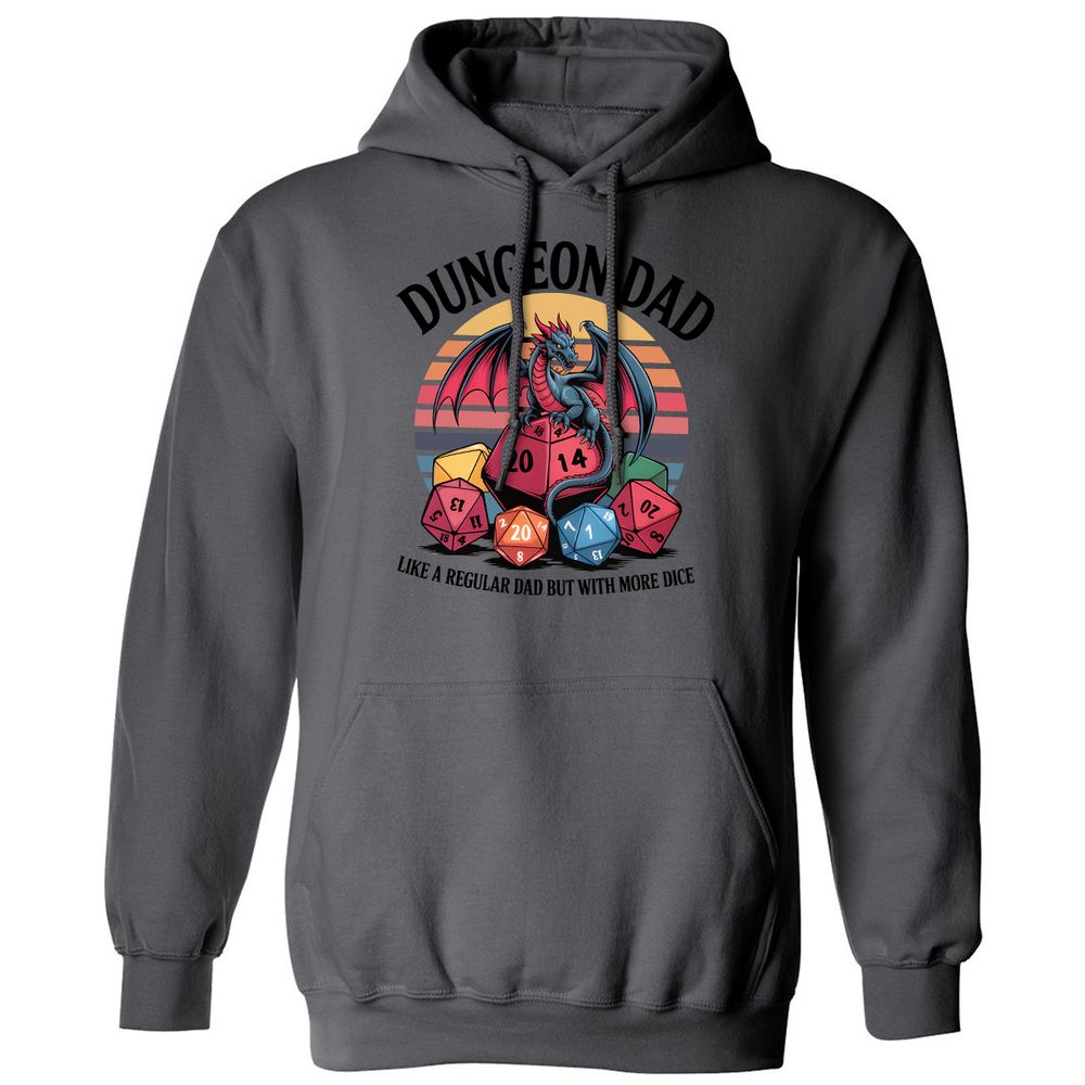 Dungeon Dad With More Dice Classic Unisex Hoodie - Charcoal - 7