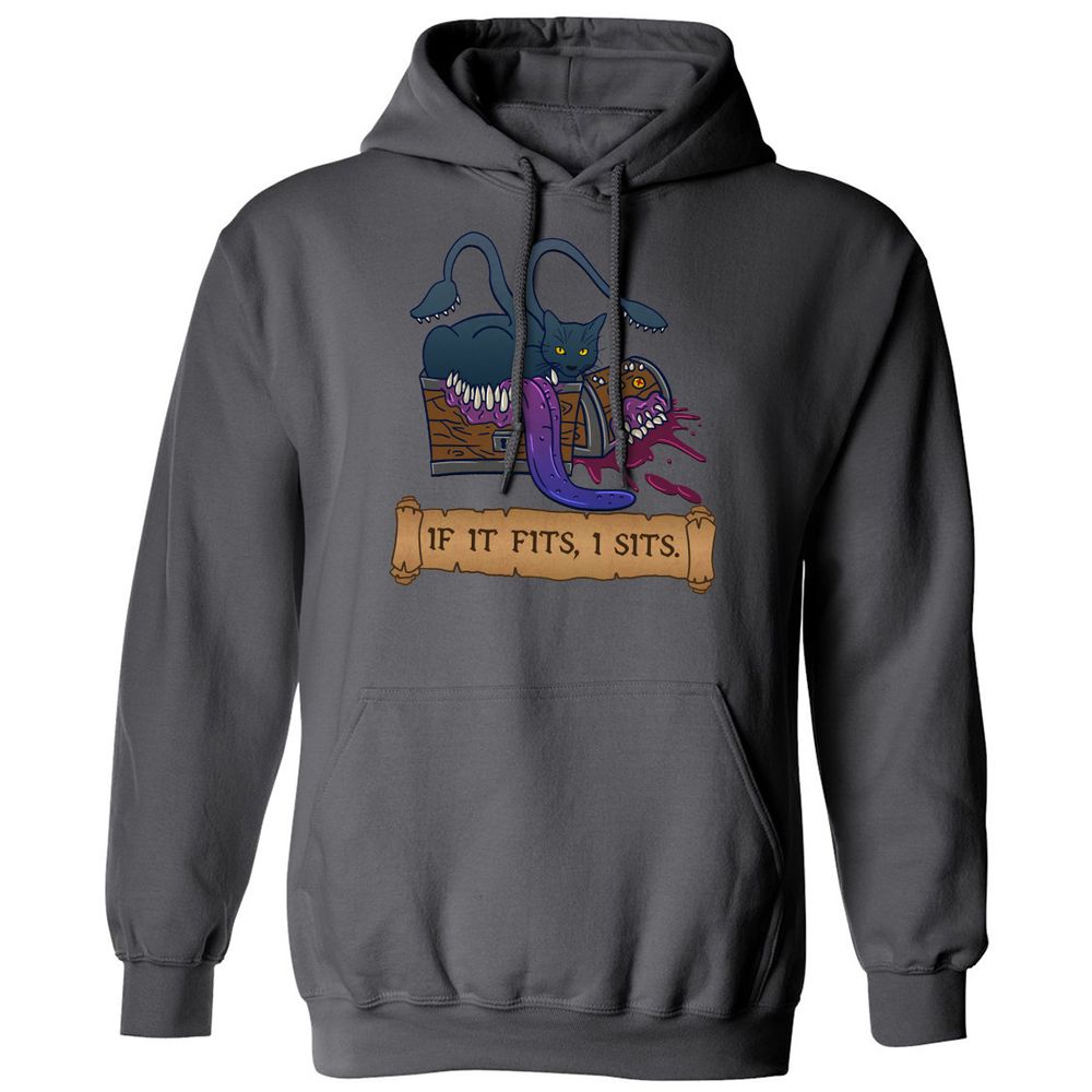 If It Fits I Sits Classic Unisex Hoodie - Charcoal - 7