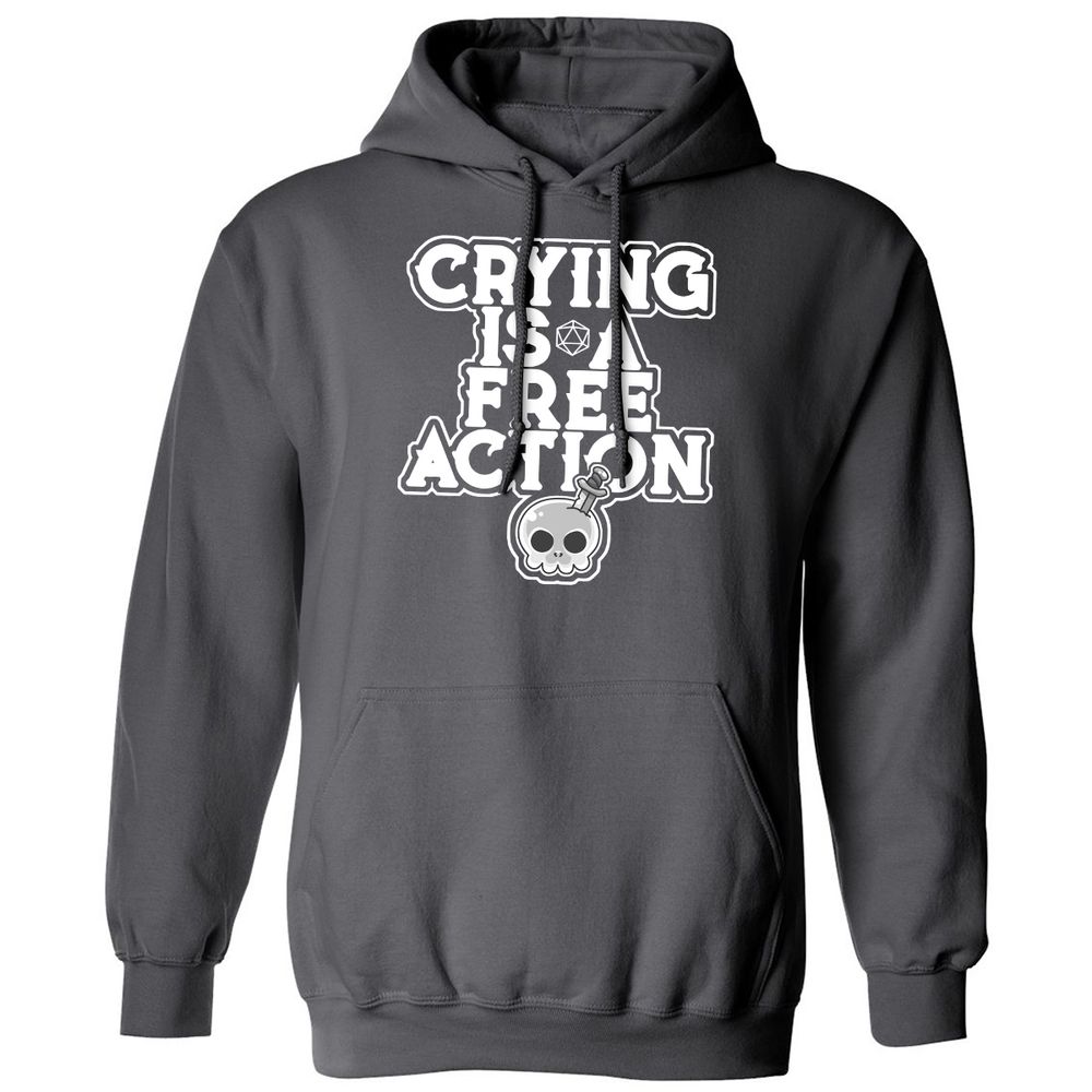 Crying Is A Free Action Classic Unisex Hoodie - Charcoal - 7