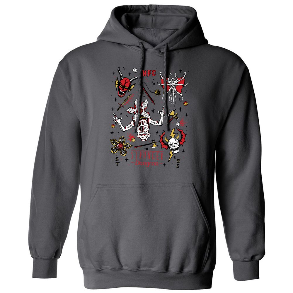 STRANGER DUNGEON Classic Unisex Hoodie - Charcoal - 7