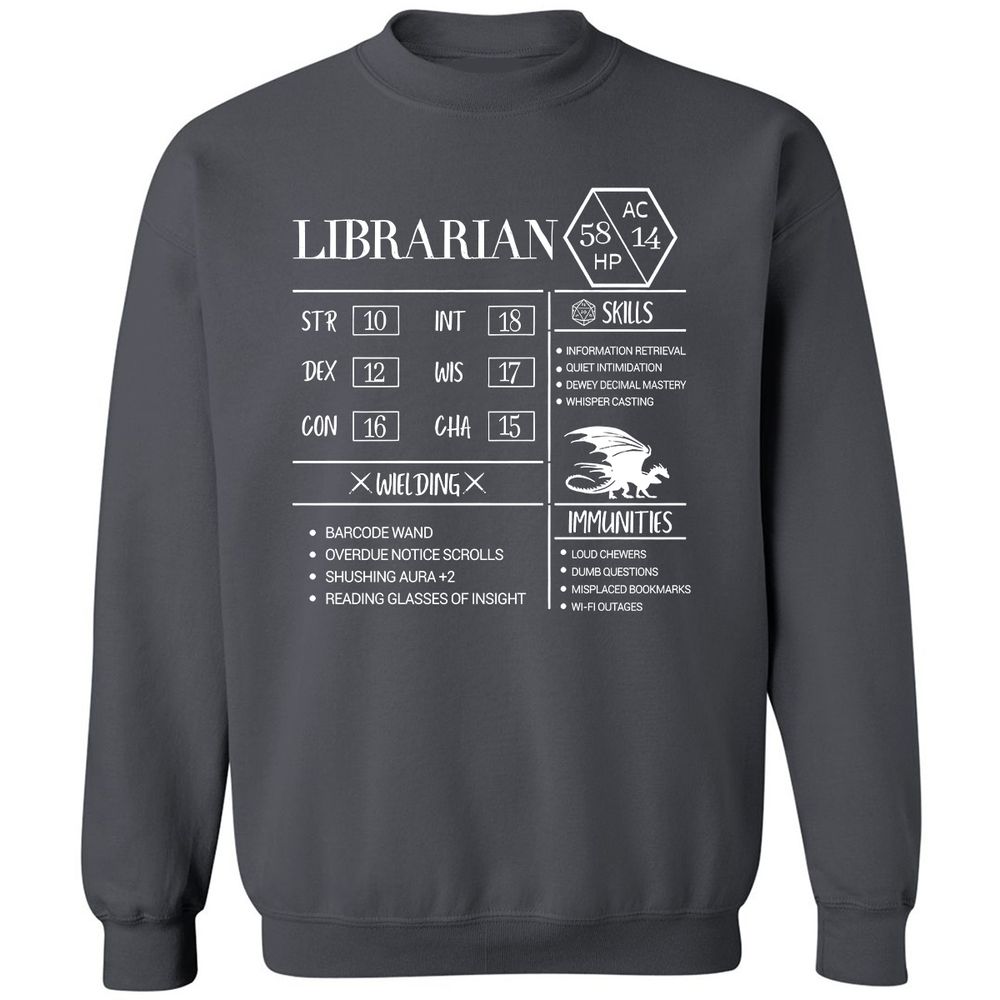 Librarian New Classic Unisex Sweatshirt - Charcoal - 7