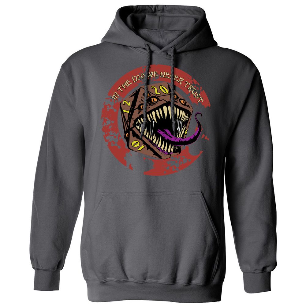 In The D20 We Never Trust Classic Unisex Hoodie - Charcoal - 7