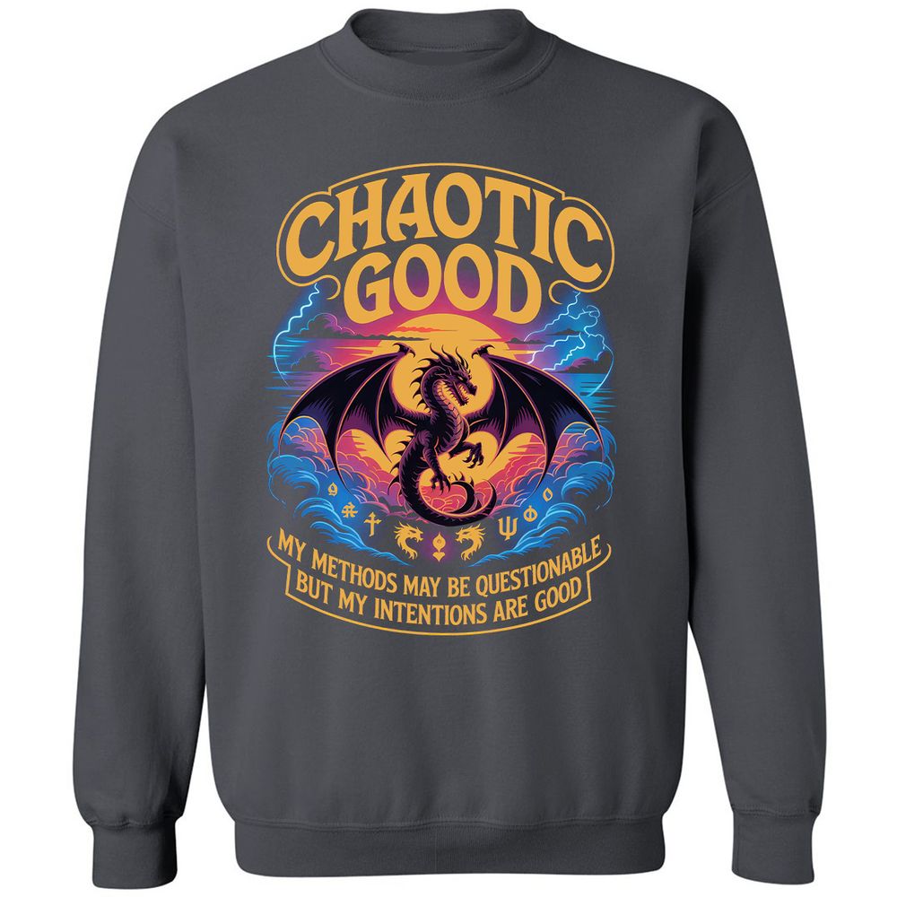 Chaotic Good Classic Unisex Sweatshirt - Charcoal - 7