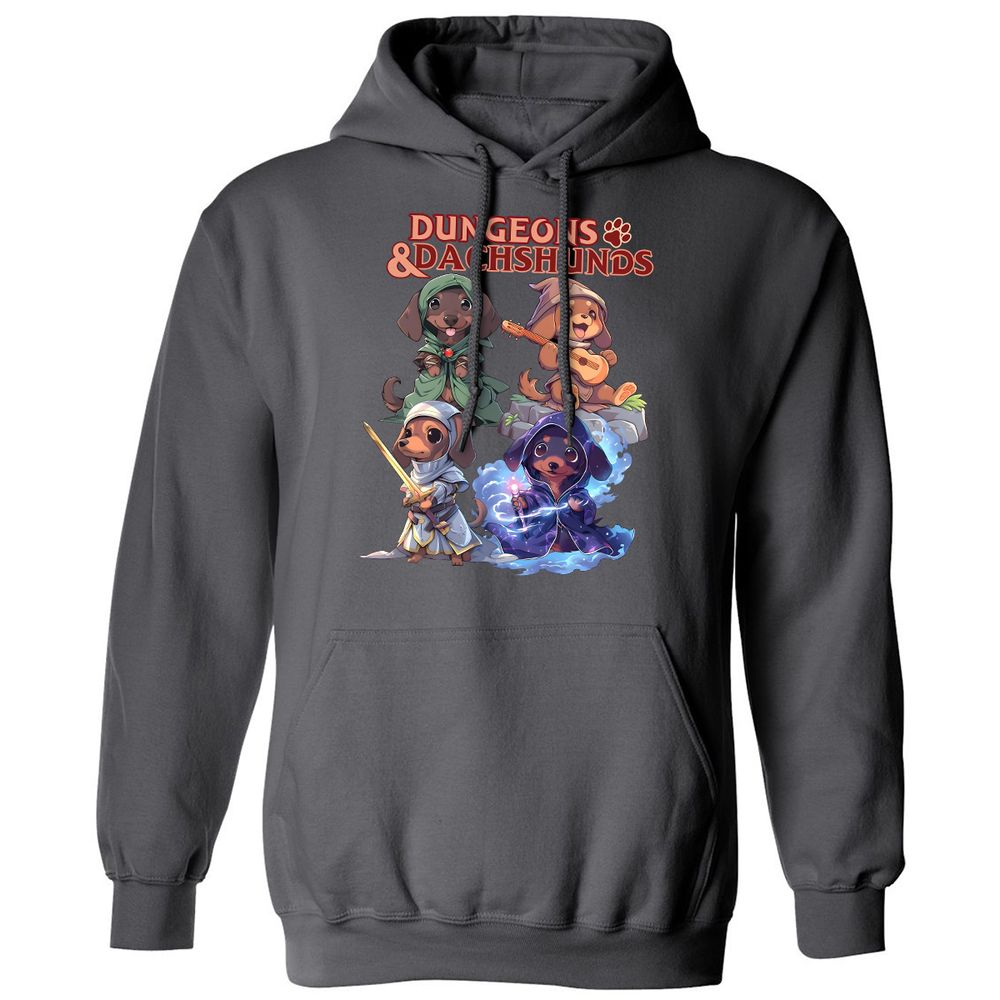 Dungeons & Dachshunds Classic Unisex Hoodie - Charcoal - 7