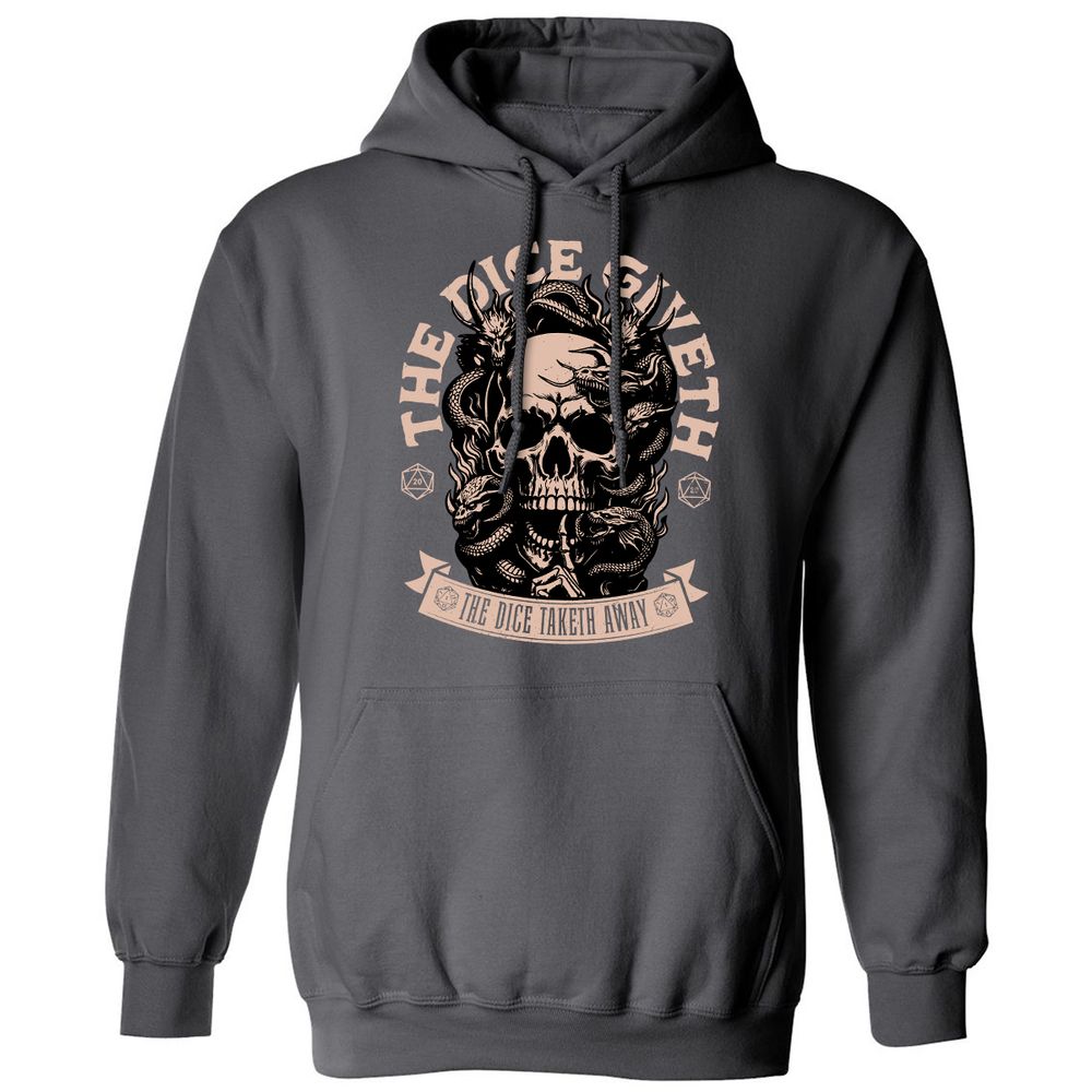 The Dice Giveth The Dice Taketh Away Classic Unisex Hoodie - Charcoal - 7