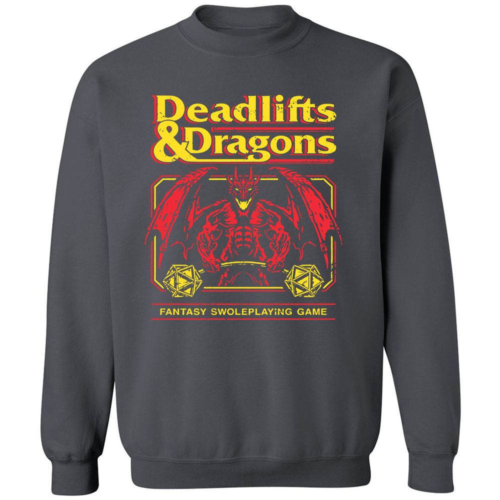 Deadlifts And Dragons Classic Unisex Sweatshirt - Charcoal - 7