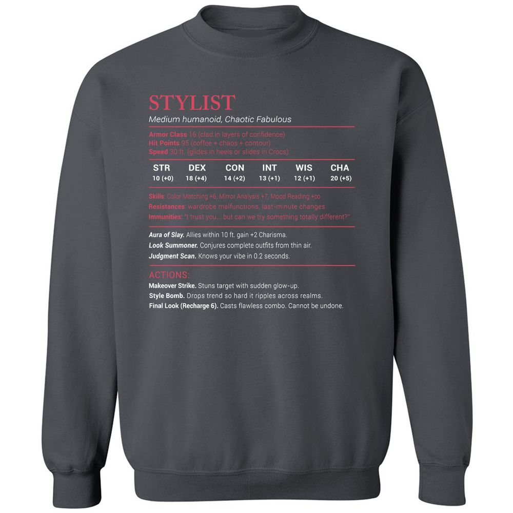 Stylist Stats Classic Unisex Sweatshirt - Charcoal - 7