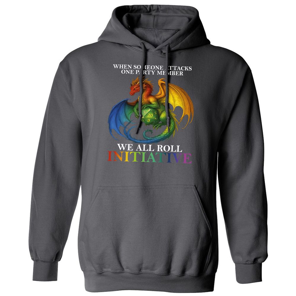 Dragon Roll For Initiative Classic Unisex Hoodie - Charcoal - 7
