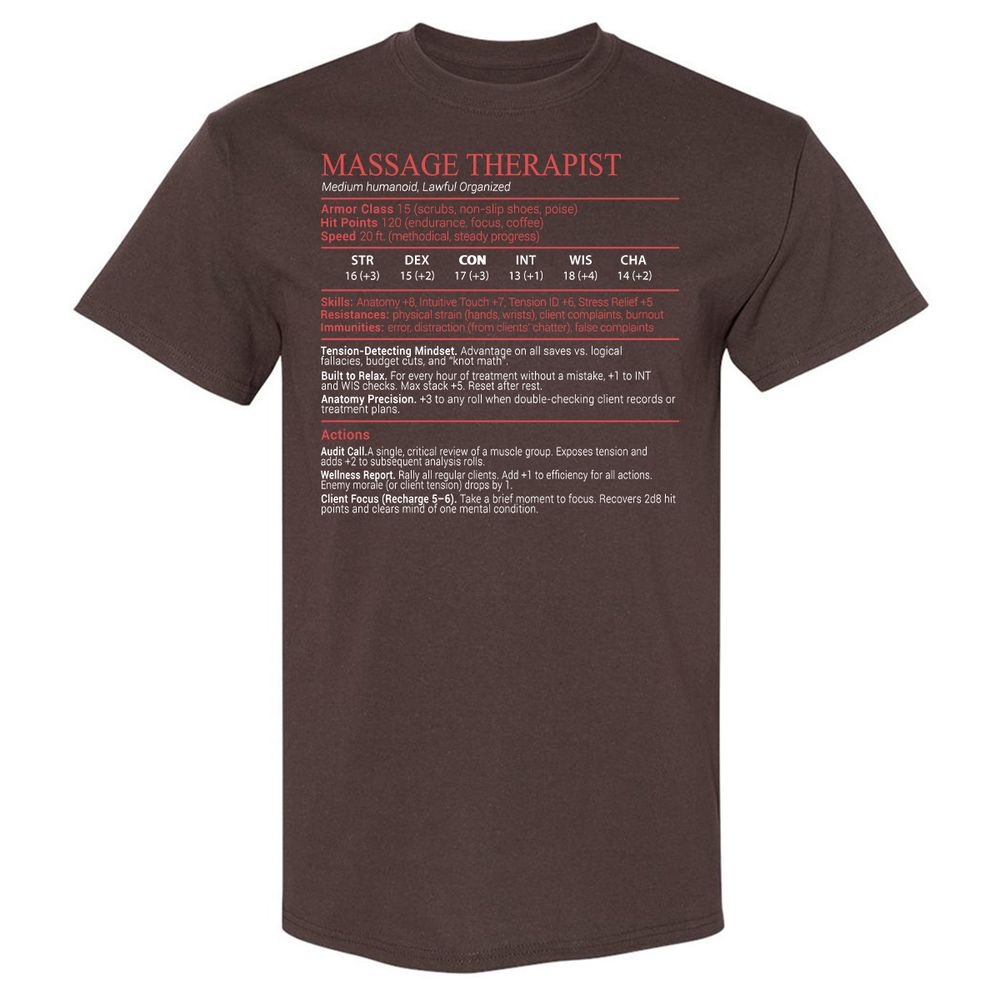 Massage Therapist Stats Block - Dark Chocolate - 7