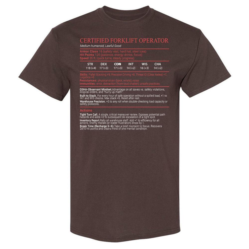 Certified Forklift Operator Stats Block - Dark Chocolate - 7