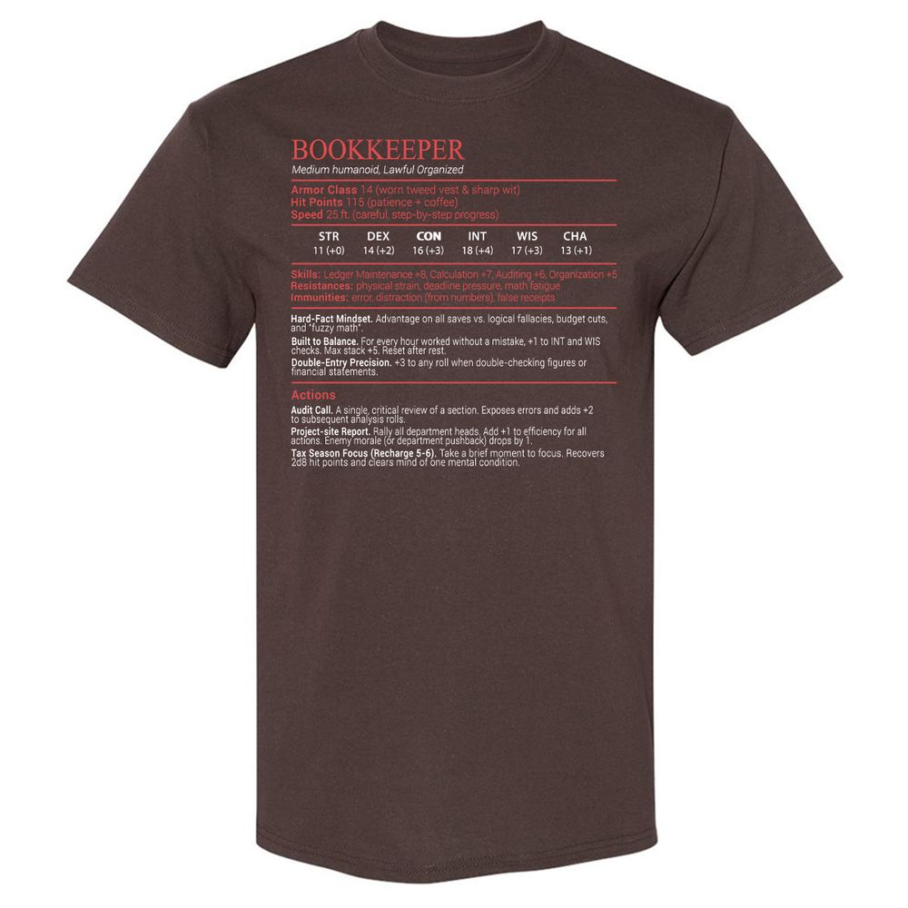 Bookkeepper Stats Block - Dark Chocolate - 7