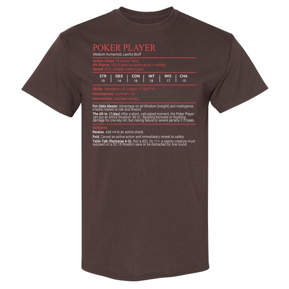 Poker Player Stats Block - Dark Chocolate - 7