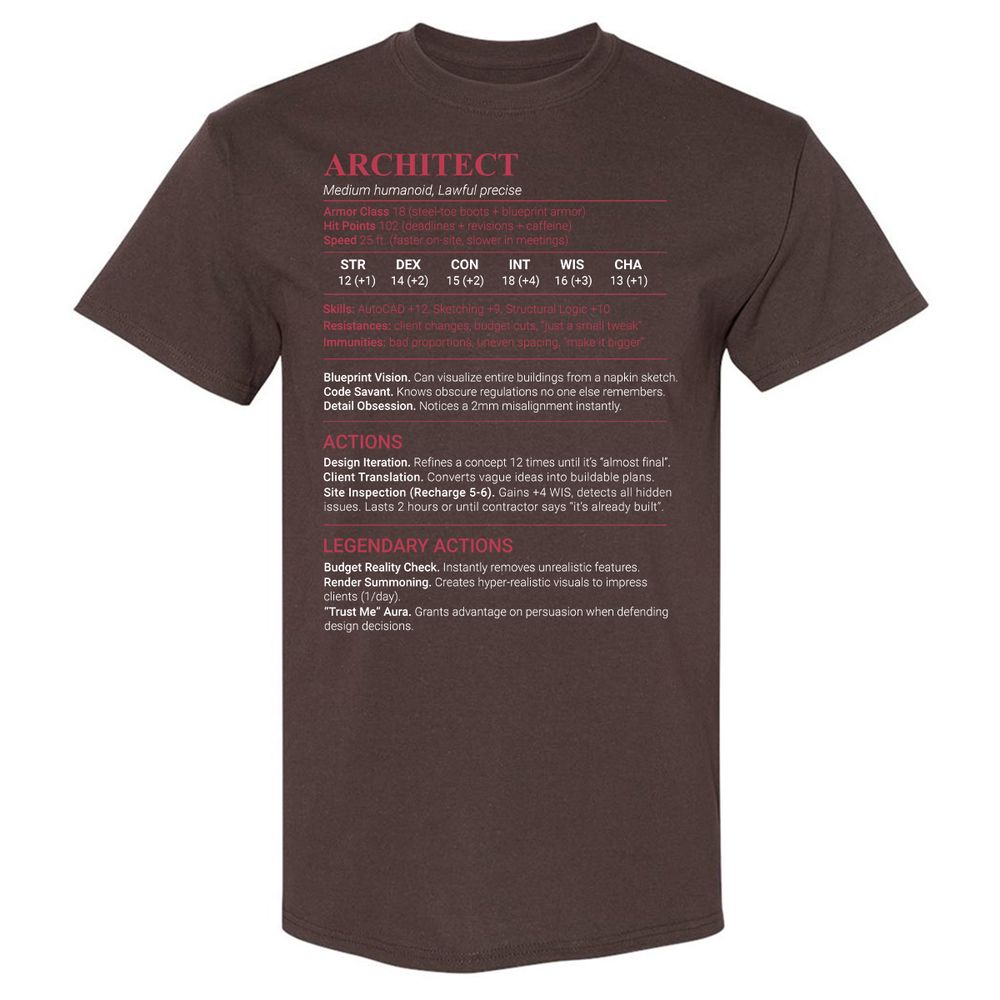 Architect Stats Classic Unisex T-Shirt - Dark Chocolate - 7
