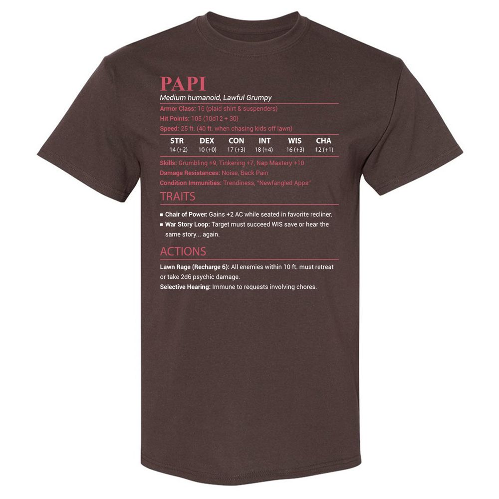 Papi Stats Classic Unisex T-Shirt - Dark Chocolate - 7