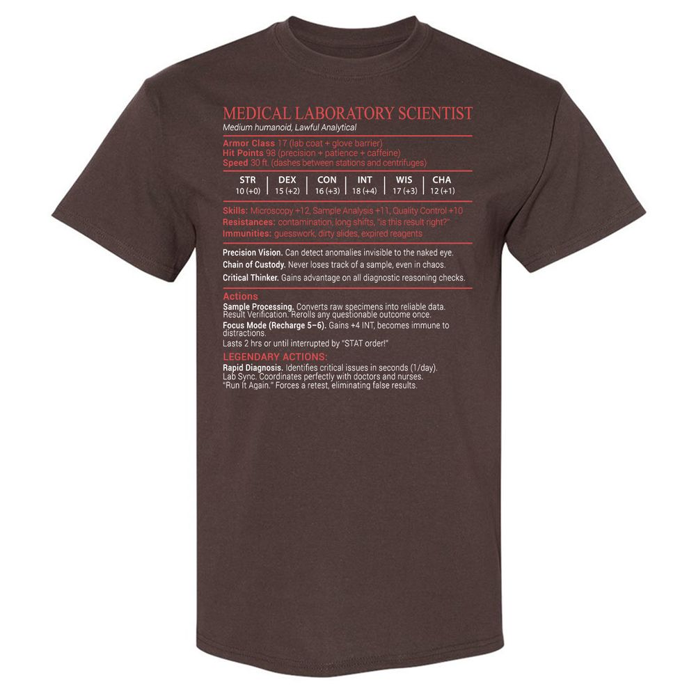 Medical Laboratory Scientist Stats Block - Dark Chocolate - 7