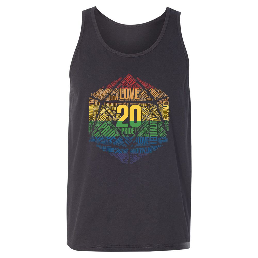 D20 Pride Unisex Jersey Tank - Dark Grey - 7