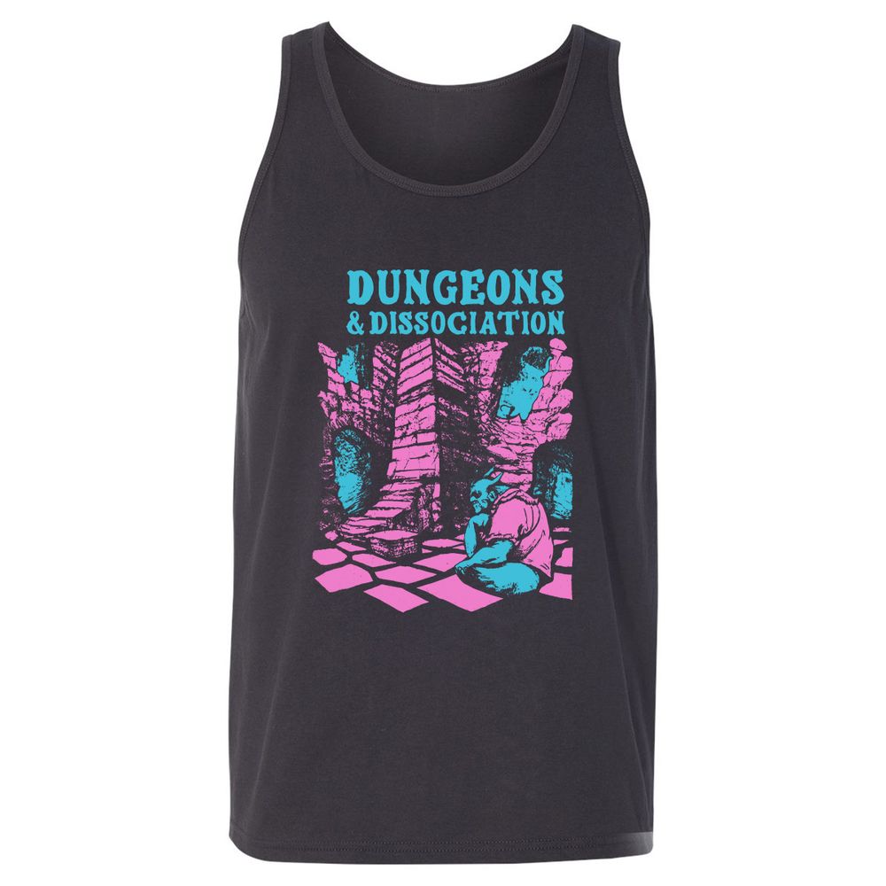 Dungeons And Dissociation Unisex Jersey Tank - Dark Grey - 7