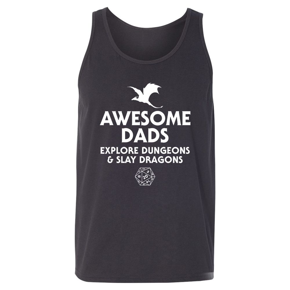 Awesome Dads Slay Dragons Unisex Jersey Tank - Dark Grey - 7