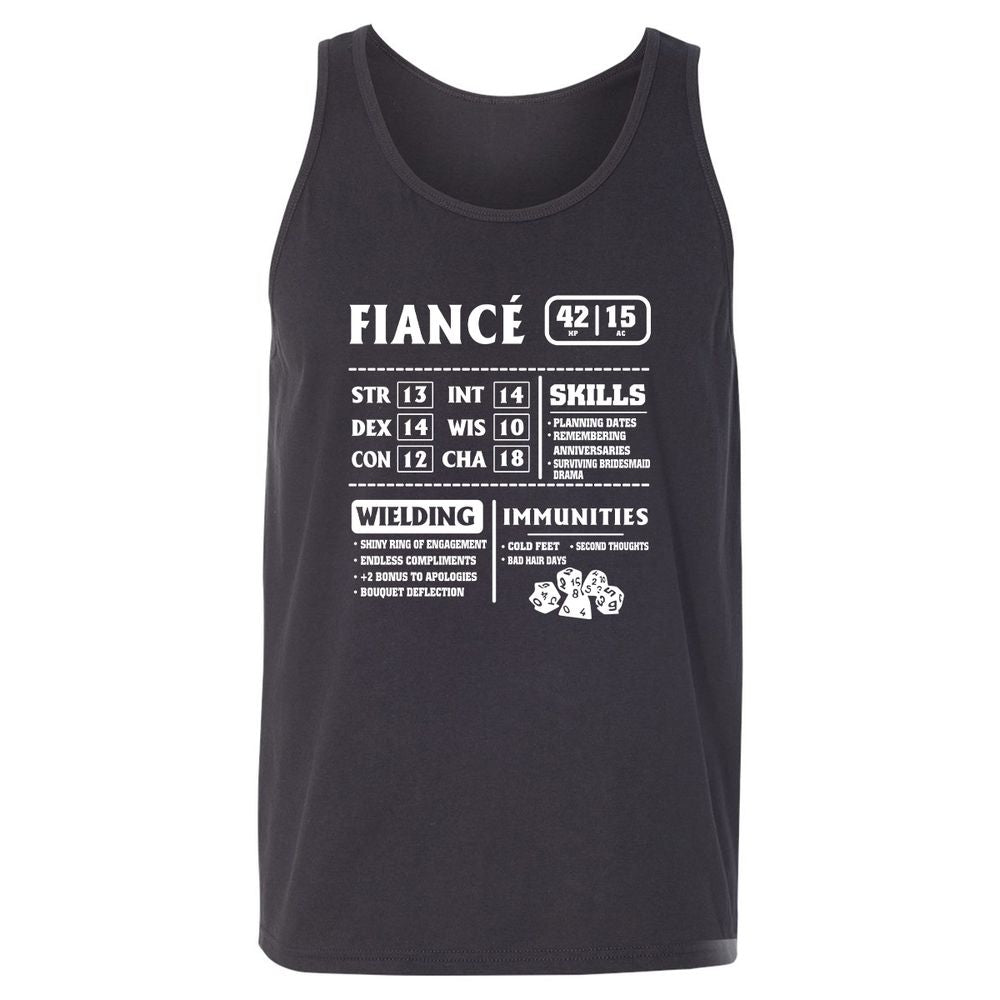 Fiance Stats Unisex Jersey Tank - Dark Grey - 7
