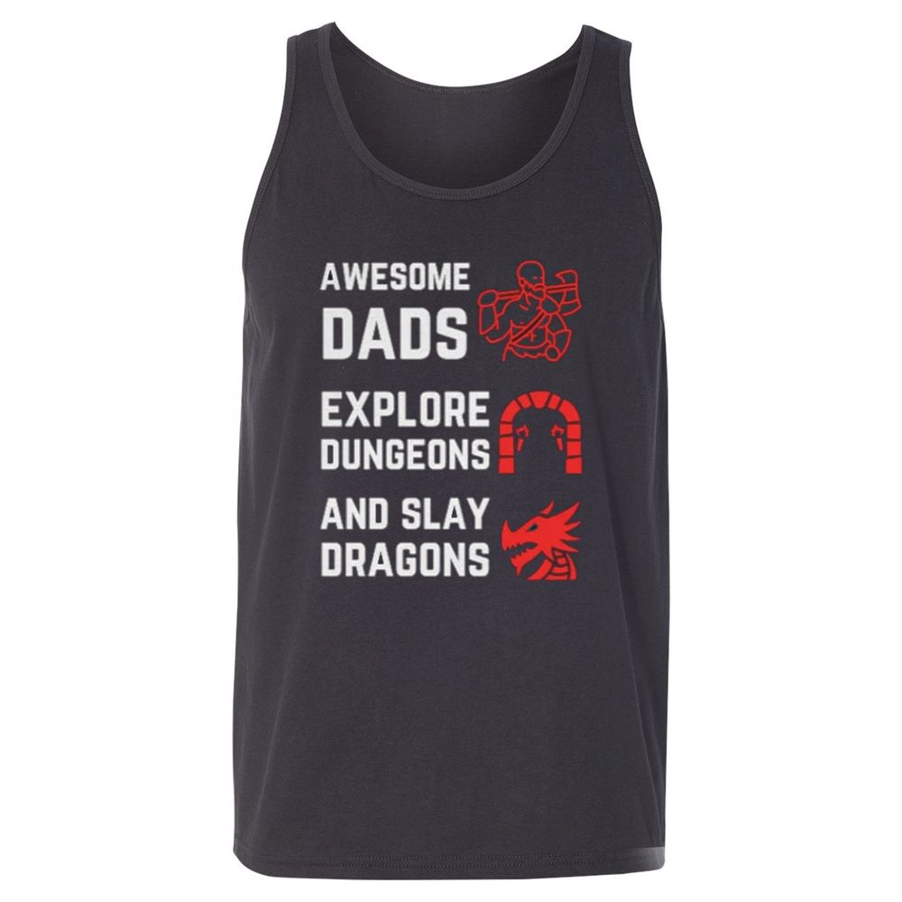 Awesome Dad Fathers Day Unisex Jersey Tank - Dark Grey - 7
