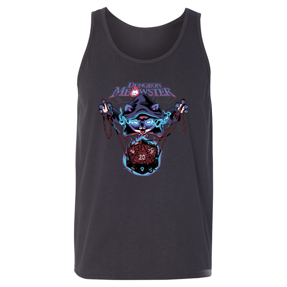 Dungeon Meowster Unisex Jersey Tank - Dark Grey - 7