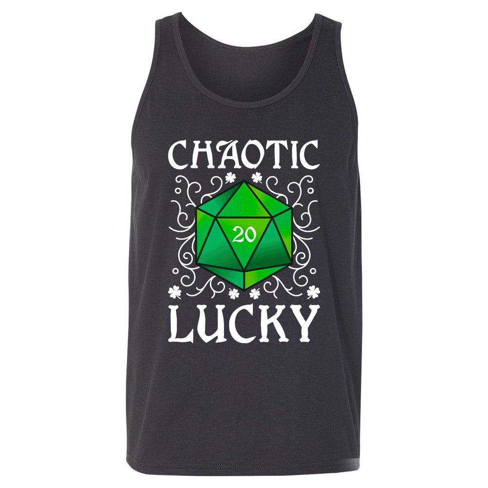 Chaotic Lucky D20 Dice Unisex Jersey Tank - Dark Grey - 7