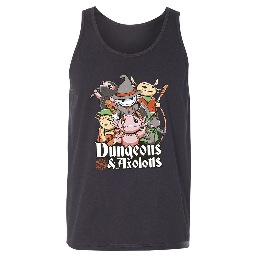 Dungeons And Axolotls Unisex Jersey Tank - Dark Grey - 7