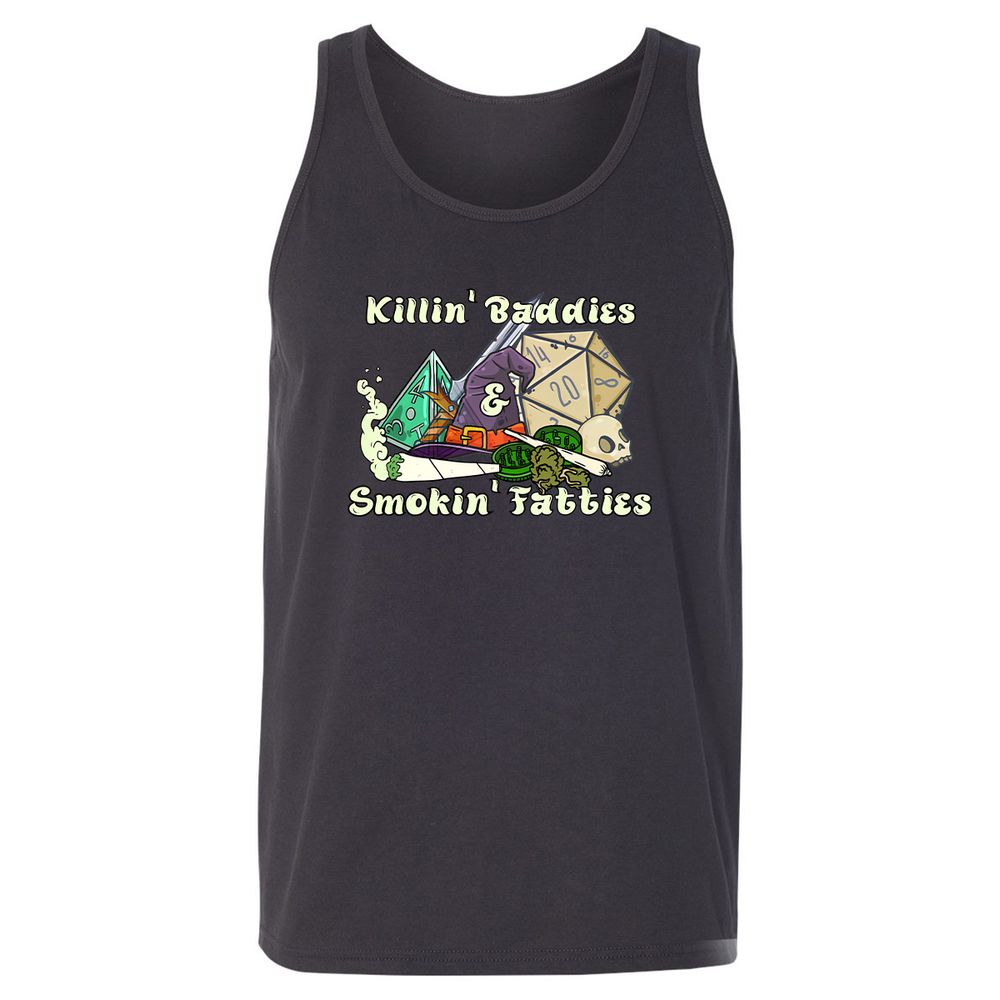Killin' Baddies Smokin' Fatties Unisex Jersey Tank - Dark Grey - 7