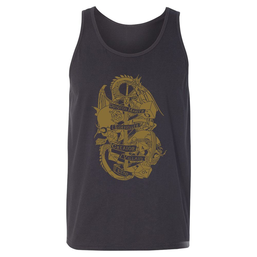 Dungeon Master Dragon Unisex Jersey Tank - Dark Grey - 7