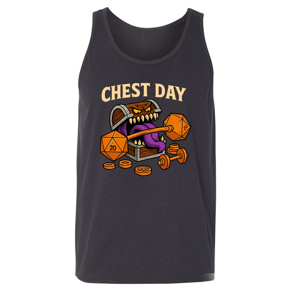Chest Day Unisex Jersey Tank - Dark Grey - 7