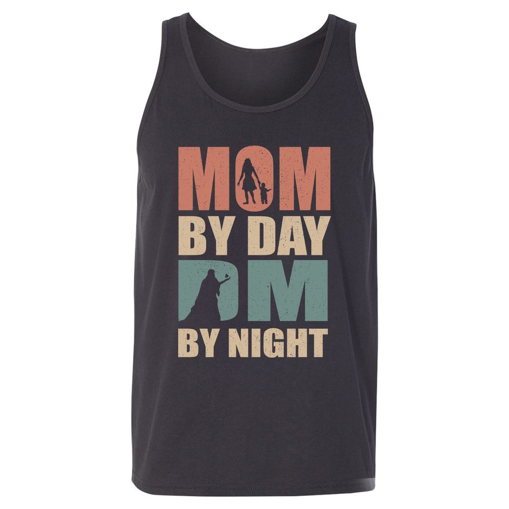 Mom By Day DM By Night Unisex Jersey Tank - Dark Grey - 7
