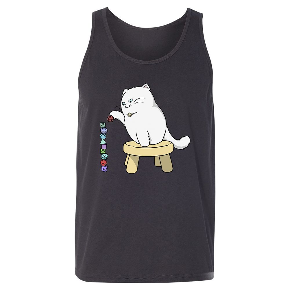 Cat Stacking Dice Unisex Jersey Tank - Dark Grey - 7