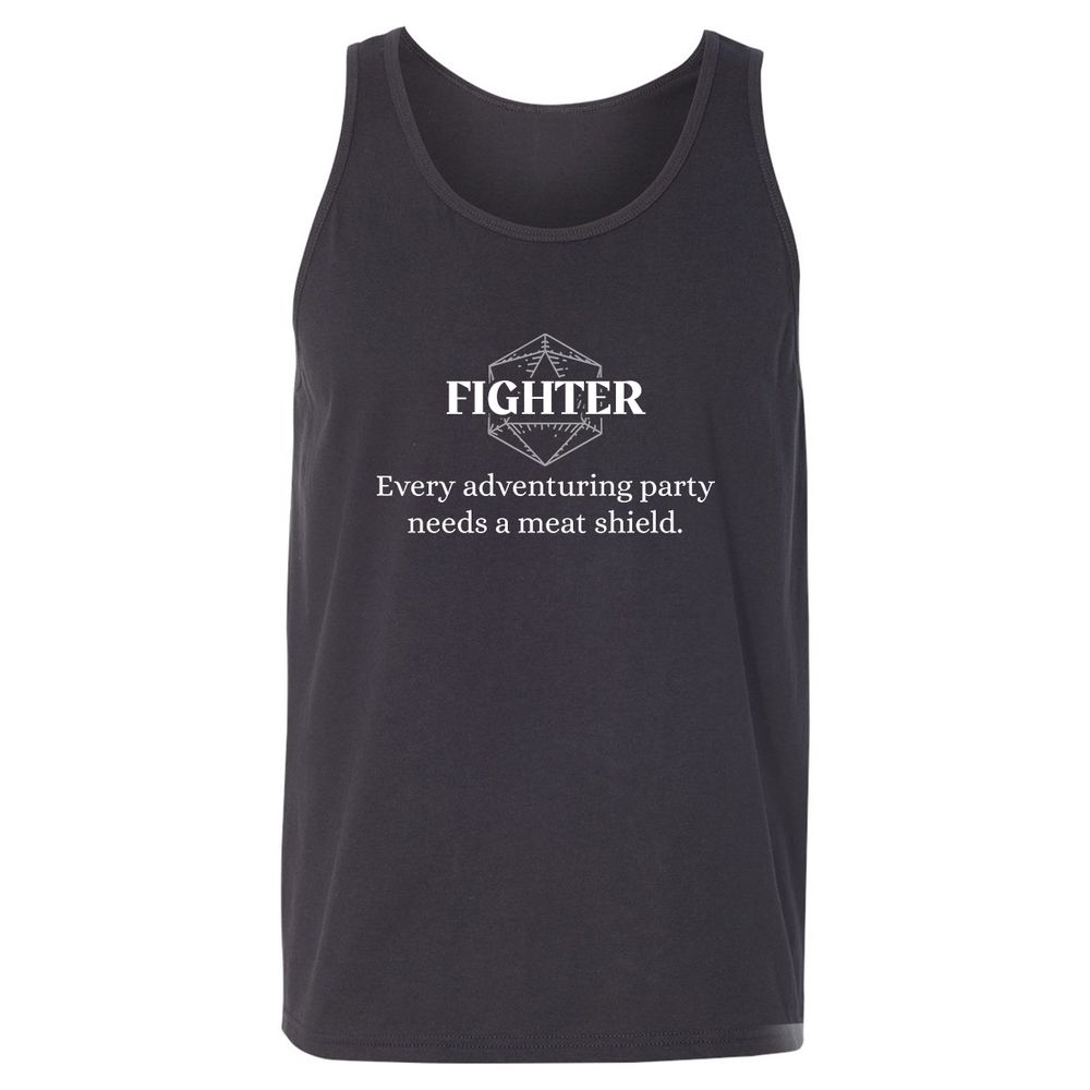 Fighter – Every Party Needs A Meat Shield Unisex Jersey Tank - Dark Grey - 7