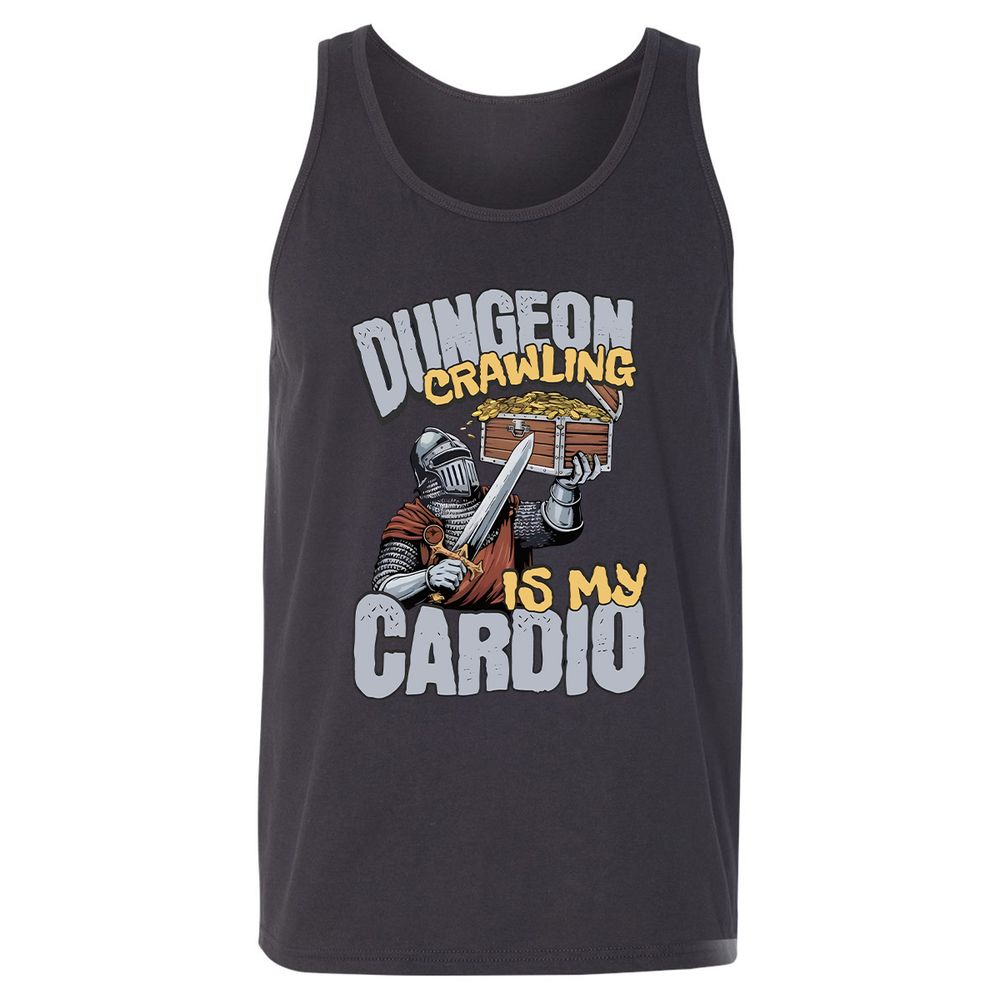 Dungeon Crawling Is My Cardio Unisex Jersey Tank - Dark Grey - 7