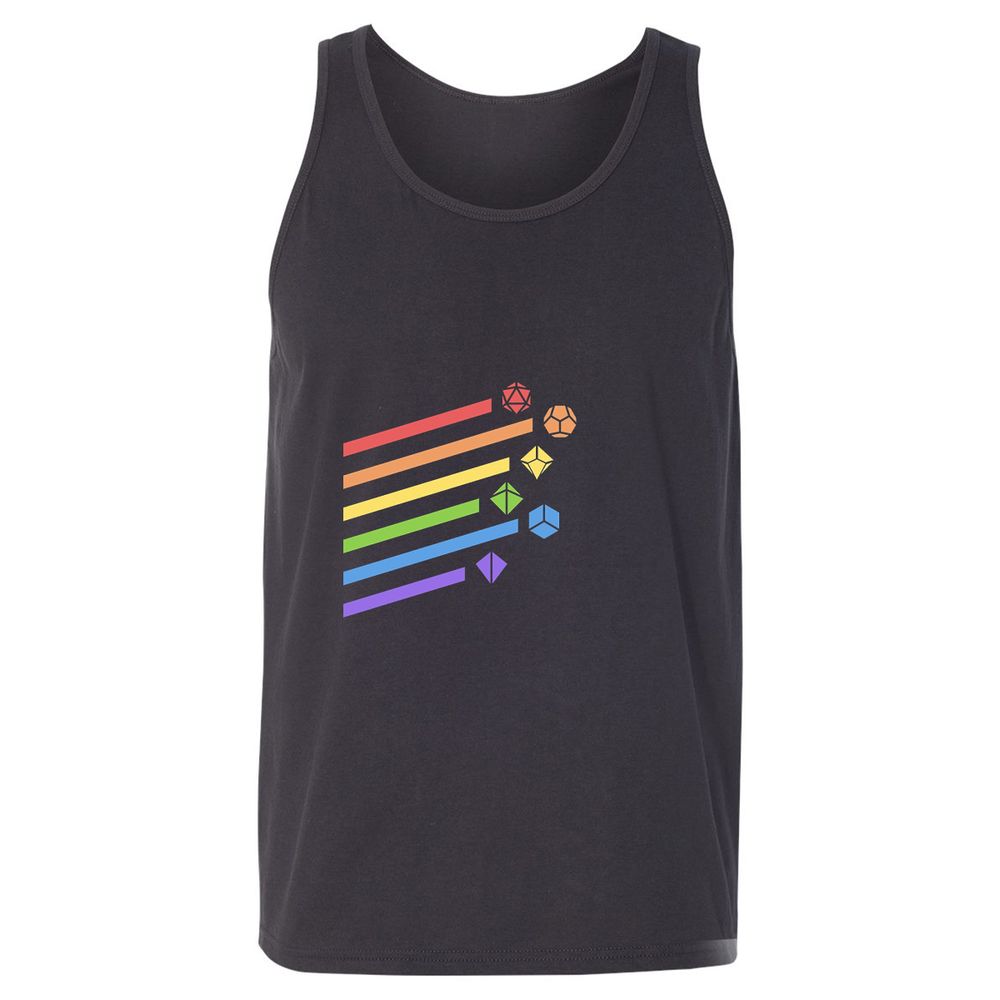 Rainbow Dice Set Unisex Jersey Tank - Dark Grey - 7