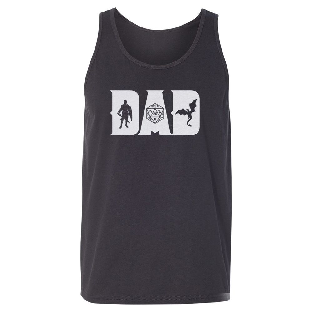 Dad Fathers Day Unisex Jersey Tank - Dark Grey - 7