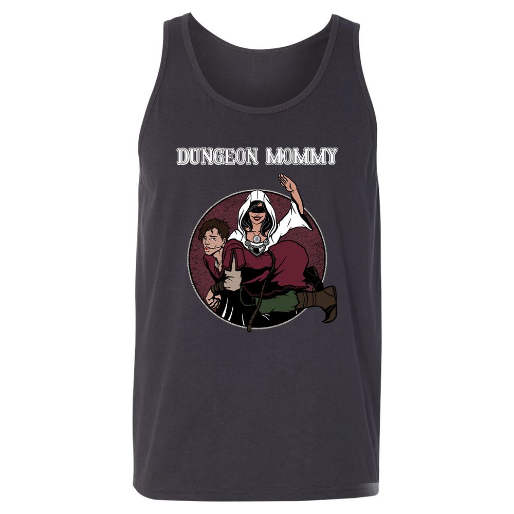 Dominant Dungeon Mommy Unisex Jersey Tank - Dark Grey - 7