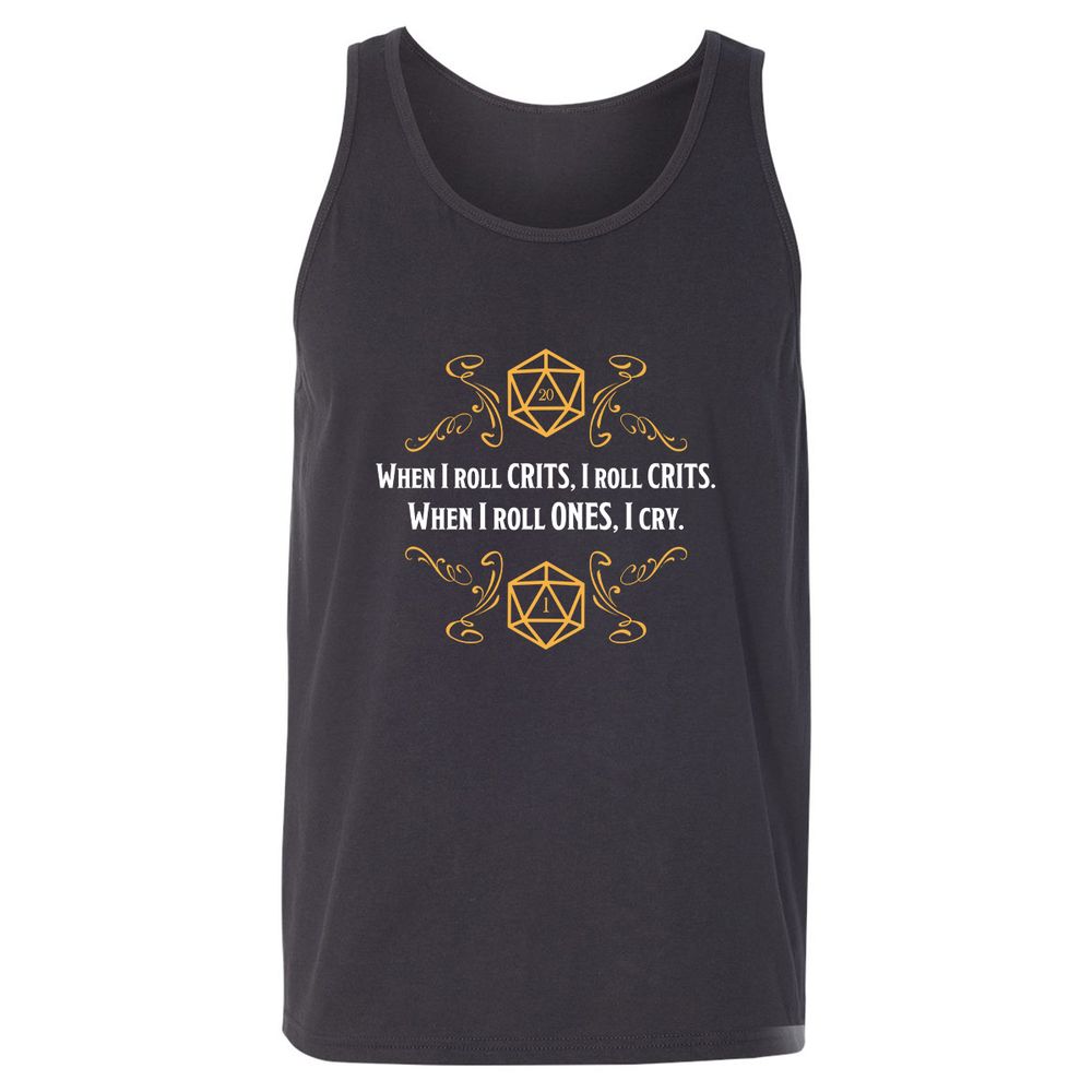 When I Roll Crits Unisex Jersey Tank - Dark Grey - 7