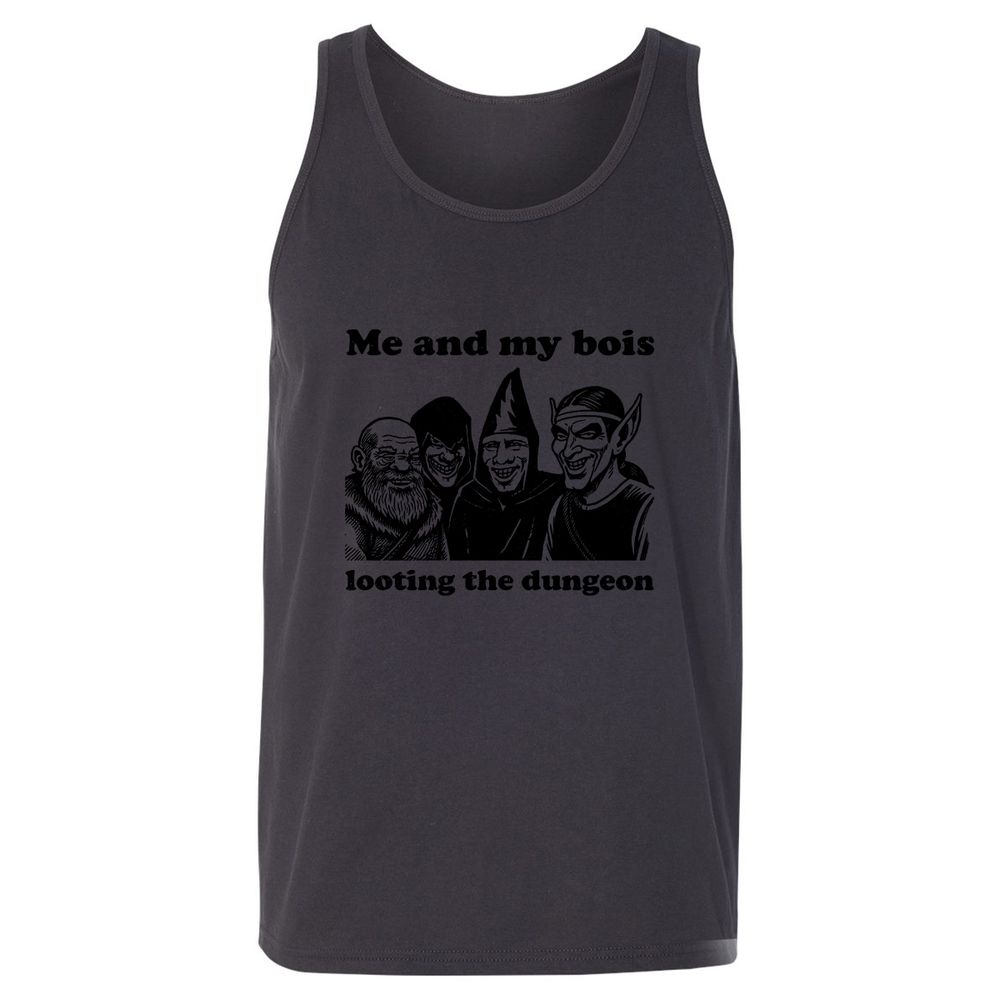 Me and my bois looting the dungeon Unisex Jersey Tank - Dark Grey - 7