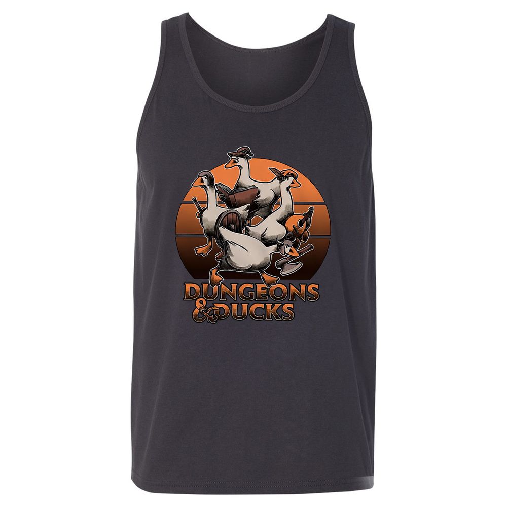 Dungeons And Ducks Unisex Jersey Tank - Dark Grey - 7