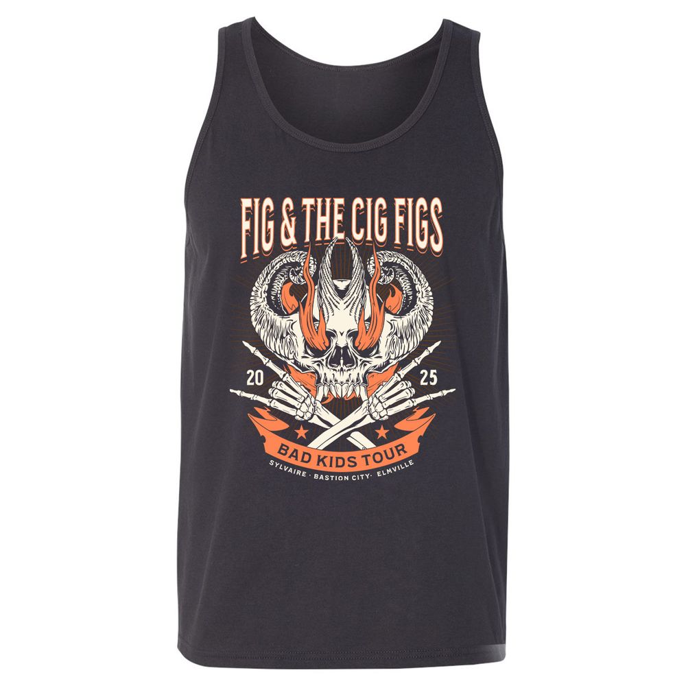Fig and the Cig Figs, Dimension 20 Unisex Jersey Tank - Dark Grey - 7