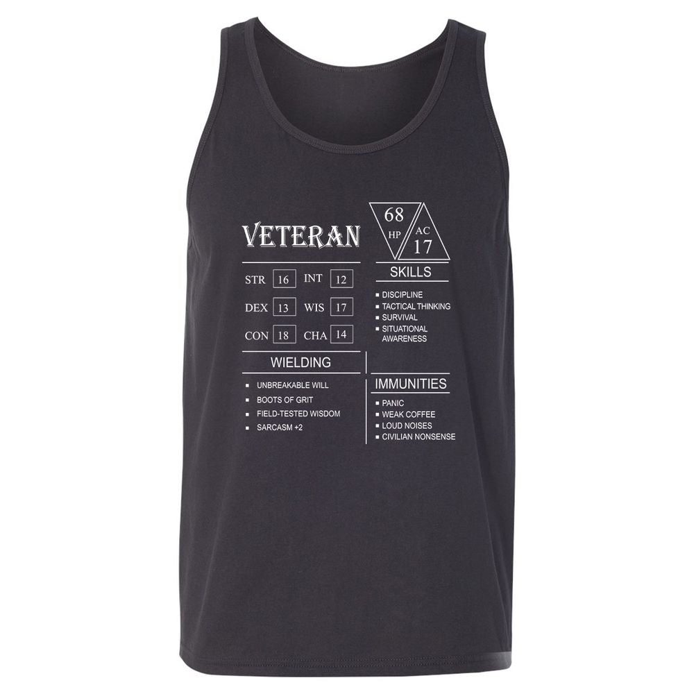 Veteran New Unisex Jersey Tank - Dark Grey - 7