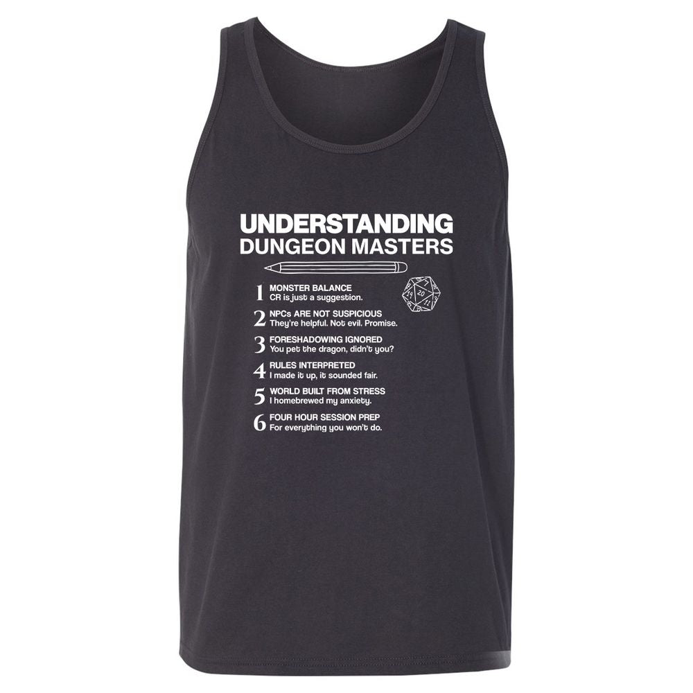 Understanding Dungeon Masters Unisex Jersey Tank - Dark Grey - 7